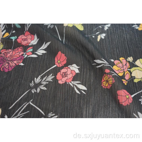 100% Polyester Chiffon Yoryu mit Lurex Print Stoff